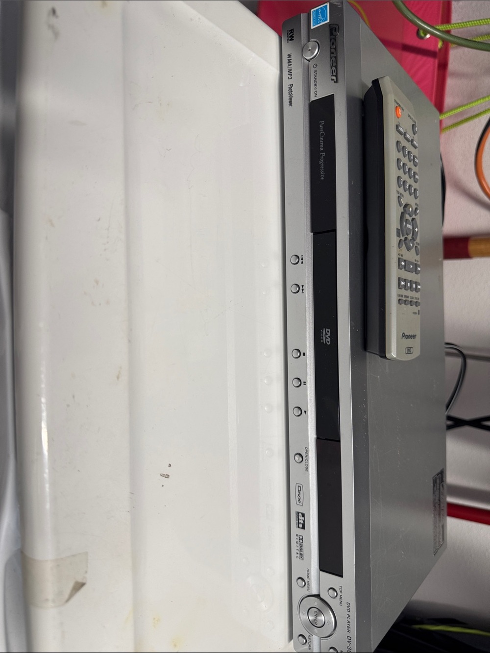 PIONEER Silver DVD Player with Remote